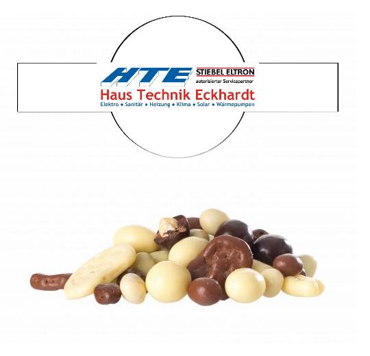 Schokolierter Nuss-Früchte-Mix im Tiegel (150 g) mit Banderole