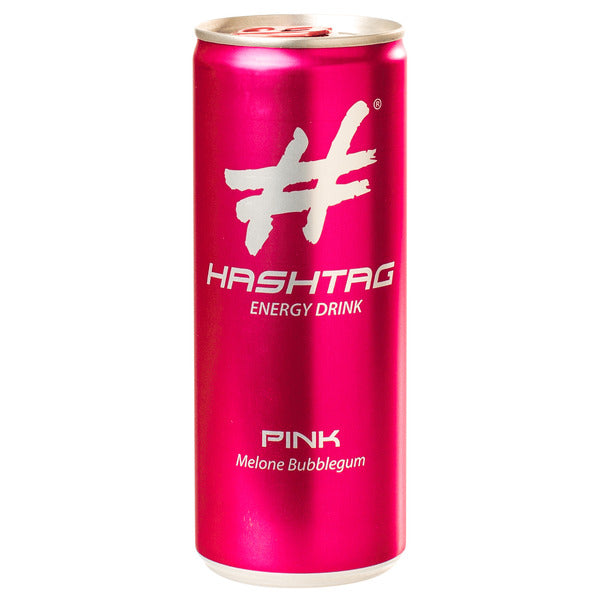 Hashtag Pink Energy Drink Melone Bubblegum 250ml - #energy (Kurzes MHD: 18.12.2023)
