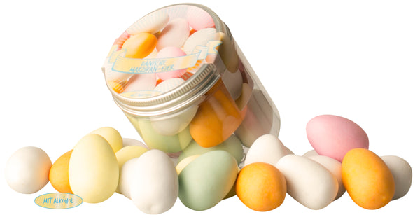 Dänische Marzipan Eier für Ostern im Tiegel (175 g) mit Banderole