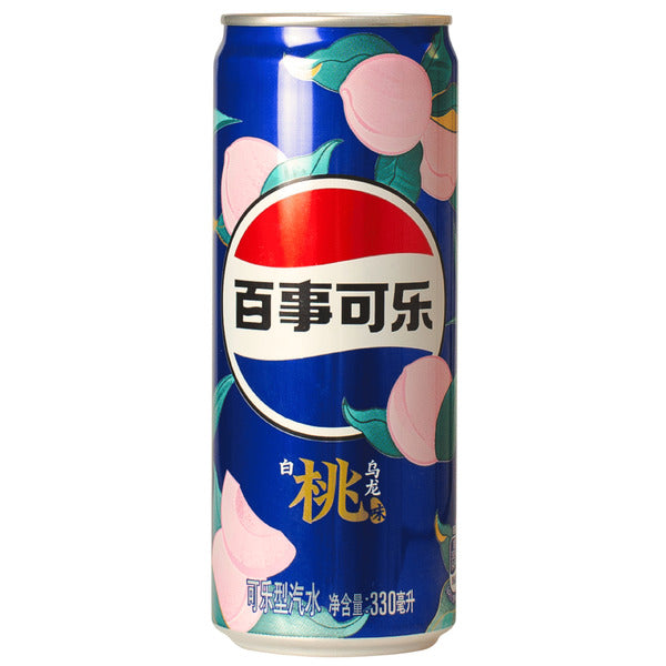 Pepsi White Peach Oolong 250 ml - Koffeinhaltiges Erfrischungsgetränk