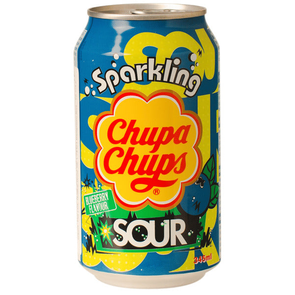Chupa Chups Sparkling Sour Blueberry 345 ml - wunderbar süß und sauer!
