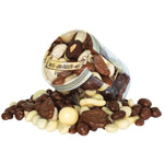 Schokolierter Nuss-Früchte-Mix im Tiegel (150 g) mit Banderole (Kurzes MHD: 10.09.2025)