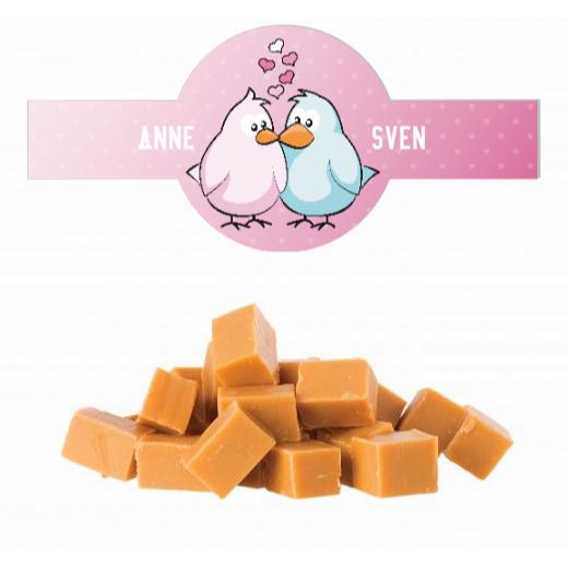 Karamellwürfel Toffee im Tiegel (150g) mit Banderole