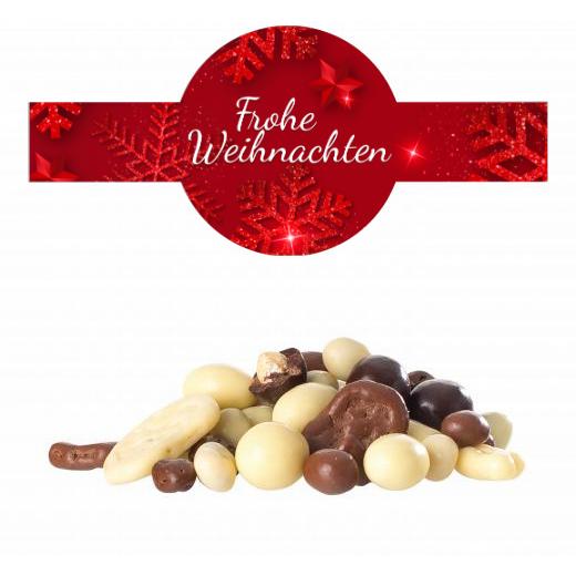 Schokolierter Nuss-Früchte-Mix im Tiegel (150 g) mit Banderole