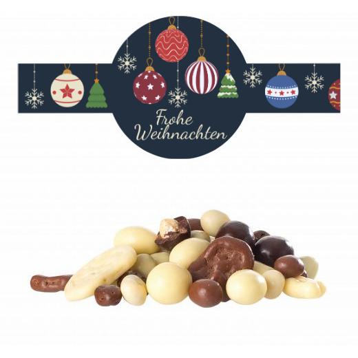 Schokolierter Nuss-Früchte-Mix im Tiegel (150 g) mit Banderole