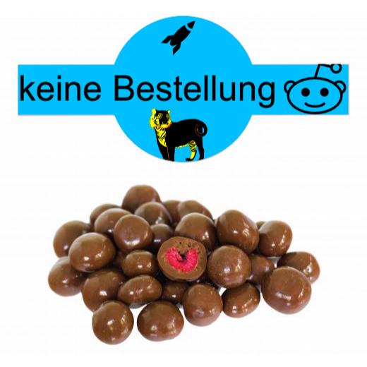 Schokolierte Himbeeren, gefriergetrocknet im Tiegel (150 g) mit Banderole