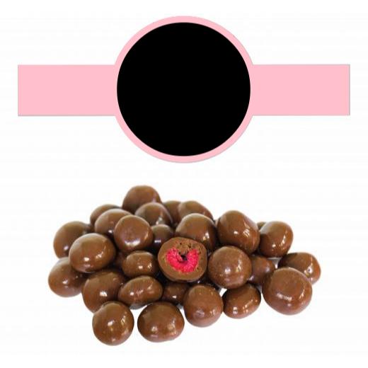 Schokolierte Himbeeren, gefriergetrocknet im Tiegel (150 g) mit Banderole