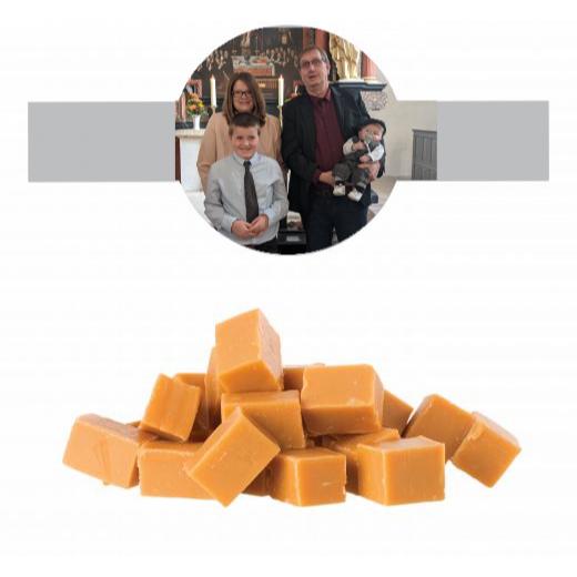 Karamellwürfel Toffee im Tiegel (150g) mit Banderole