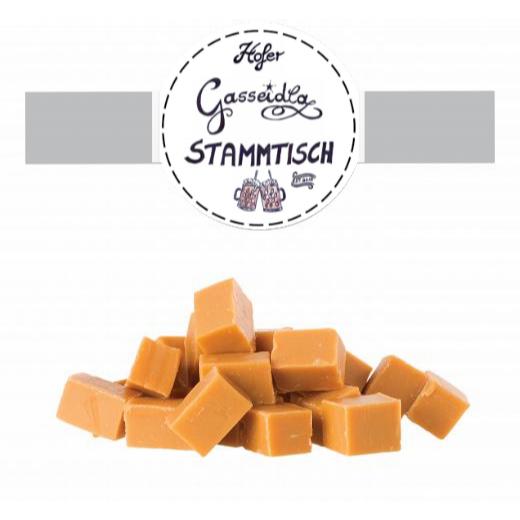 Karamellwürfel Toffee im Tiegel (150g) mit Banderole