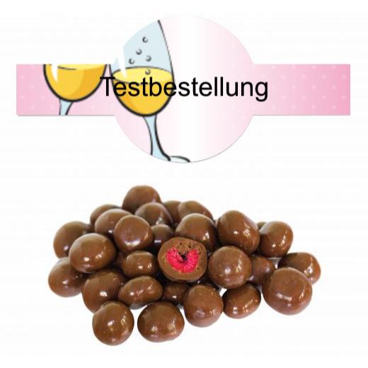 Schokolierte Himbeeren, gefriergetrocknet im Tiegel (150 g) mit Banderole