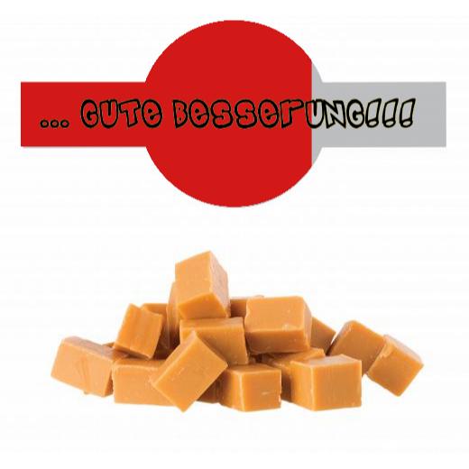 Karamellwürfel Toffee im Tiegel (150g) mit Banderole