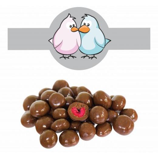 Schokolierte Himbeeren, gefriergetrocknet im Tiegel (150 g) mit Banderole