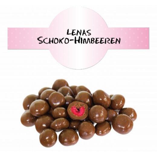 Schokolierte Himbeeren, gefriergetrocknet im Tiegel (150 g) mit Banderole