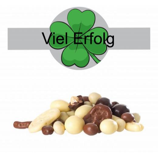 Schokolierter Nuss-Früchte-Mix im Tiegel (150 g) mit Banderole