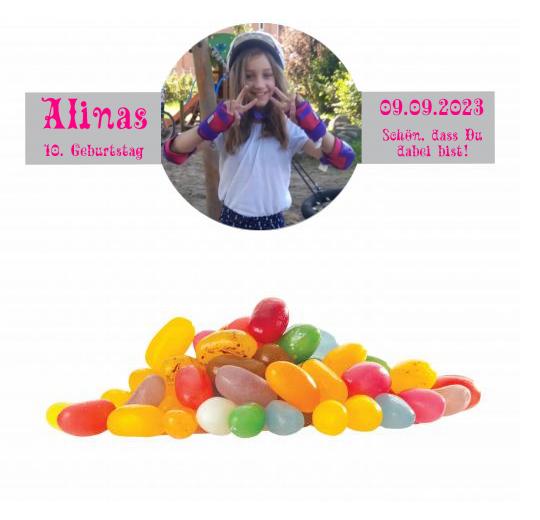 Jelly Beans süß Mix im Tiegel (200g) mit Banderole