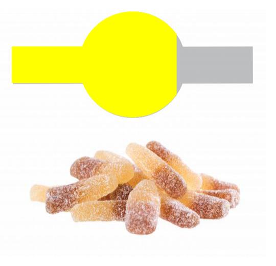 Saure Cola Flaschen im Tiegel (125 g) mit Banderole