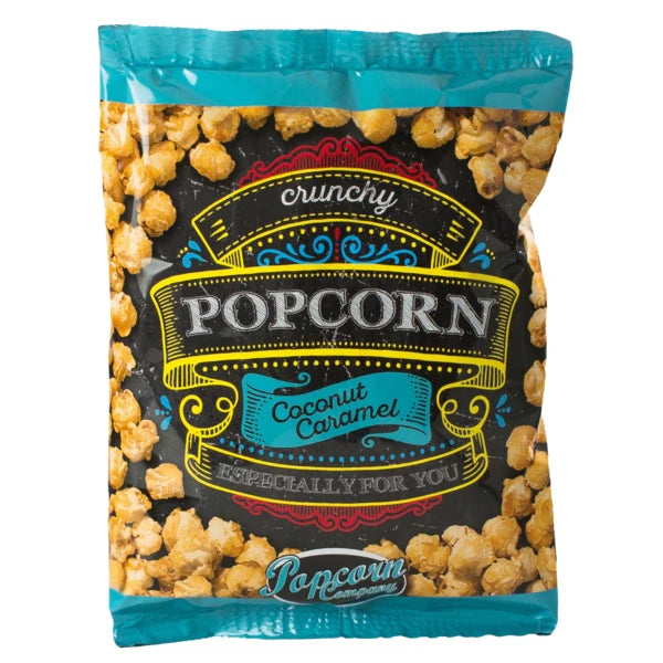 Crunchy Popcorn Coconut Caramel 100 g - karibischer Genuss zum Mitnehmen (Kurzes MHD: 04.11.2025)