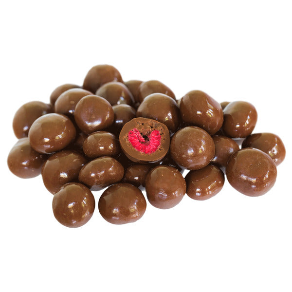 Schokolierte Himbeeren, gefriergetrocknet im Tiegel (150 g) mit Banderole  (Kurzes MHD: 11.12.2025)