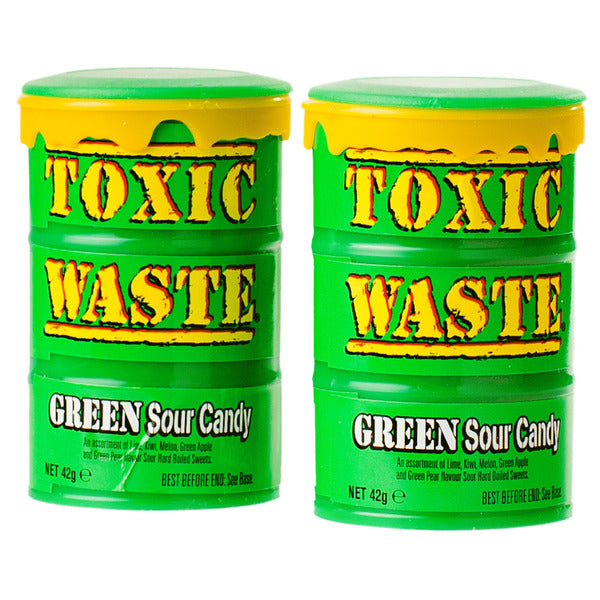 Toxic Waste Green Sour Candy Drum 42gr - trau dich!