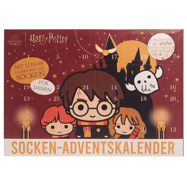 Socken-Adventskalender mit Harry Potter Motiven (Damen 39 - 42)