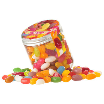 Jelly Beans süß Mix im Tiegel (200g) mit Banderole (Kurzes MHD: 29.11.2025)