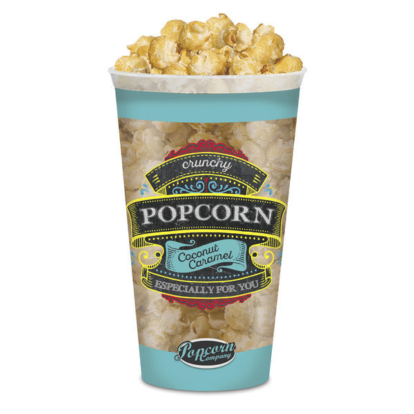 Crunchy Popcorn Coconut Caramel 125g - ein Becher voller Urlaubsfeeling (Kurzes MHD: 04.11.2025)